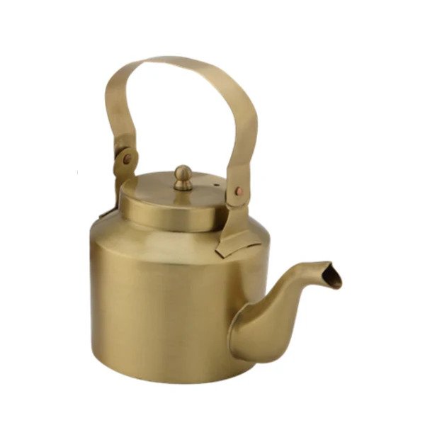 LaCoppera Premium Brass Tea Set – 2 Glasses & Kettle with Stand | Classic Cutting Chai Style | Set of 4 Pcs - Image 3