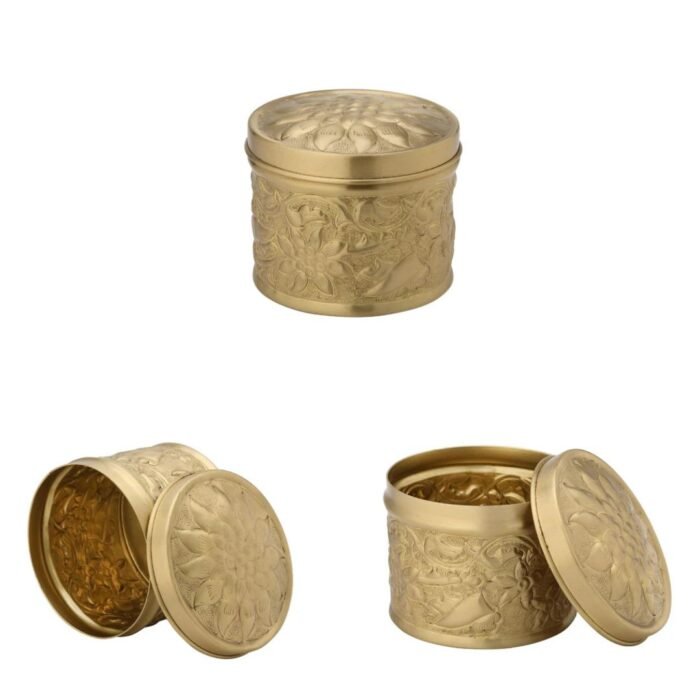 LaCoppera Pure Brass Nikashi Dabba | Spice & Snack Container | 1 Pc