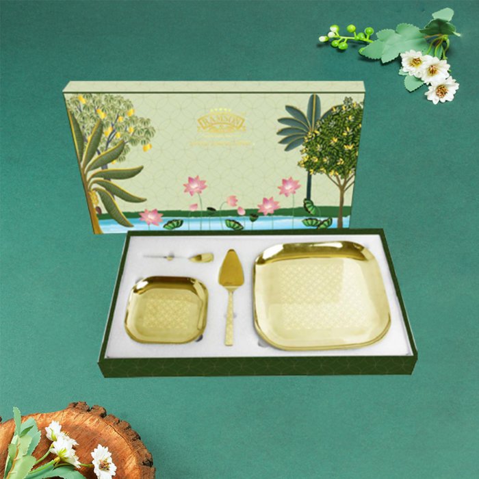 Snack Set Square 14 Pc - PVD