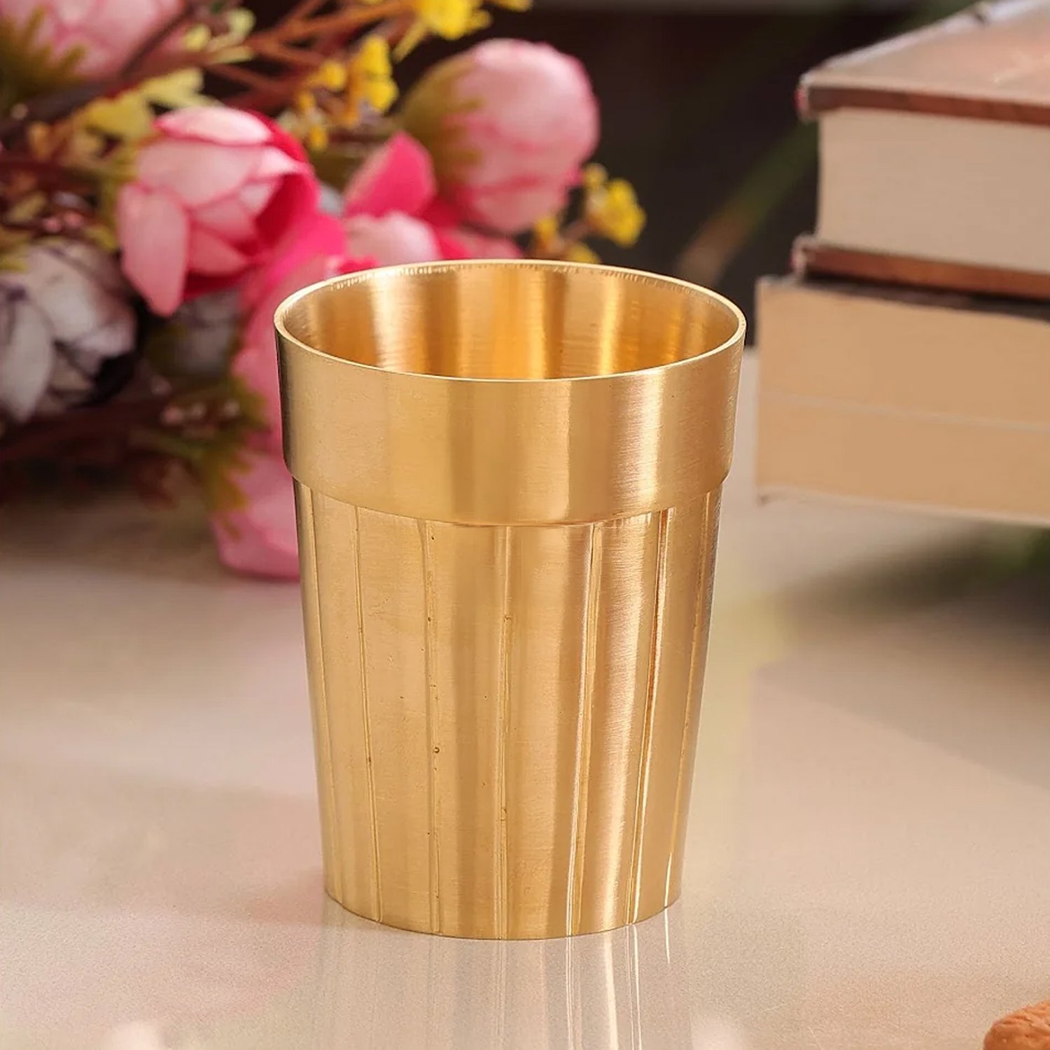 LaCoppera Premium Brass Tea Set Glasses