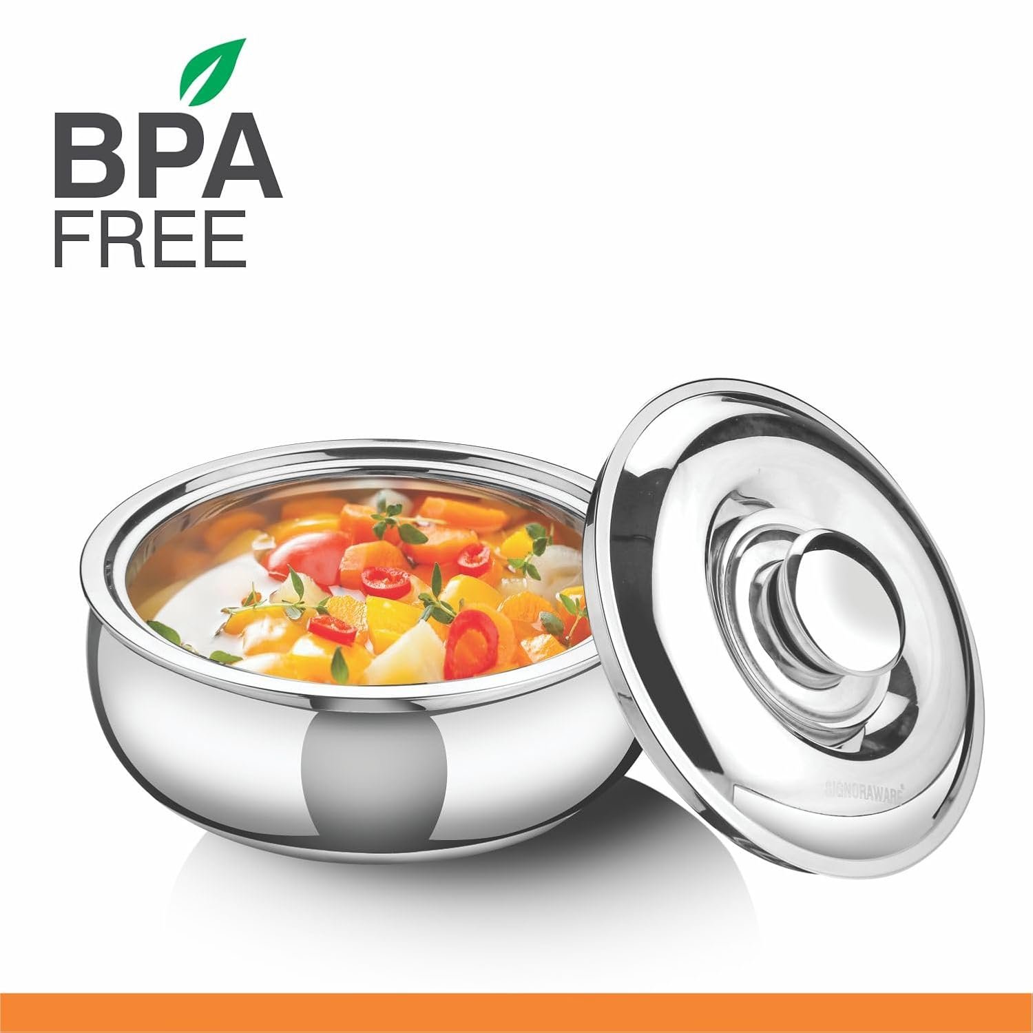 Signoraware Casserole Serving Bowl Container with Coaster, Insulated Stainless Steel with Insulated Steel Lid | Stainless Steel Casserole (1500ml) - Image 10