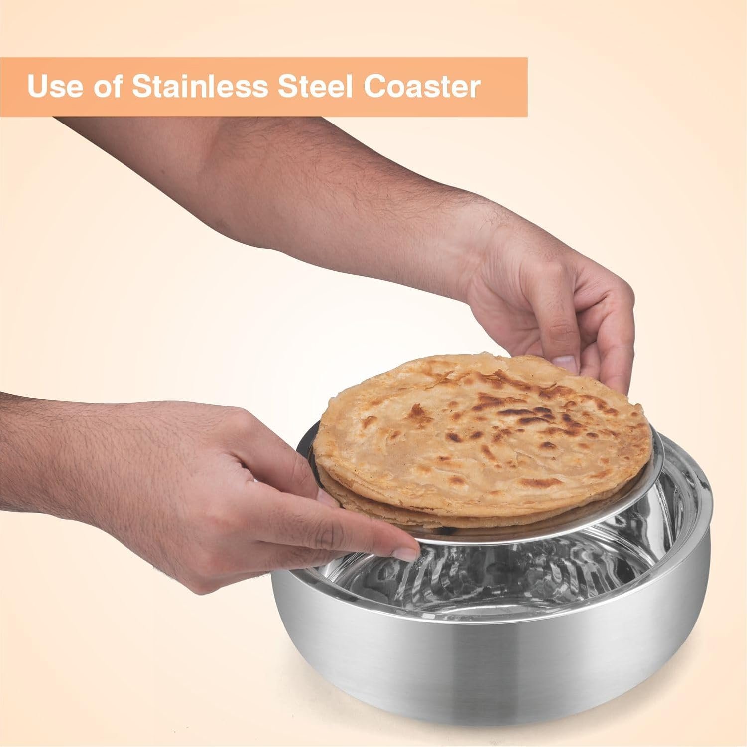 Signoraware Casserole Serving Bowl Container with Coaster, Insulated Stainless Steel with Insulated Steel Lid | Stainless Steel Casserole (2100ml) - Image 8