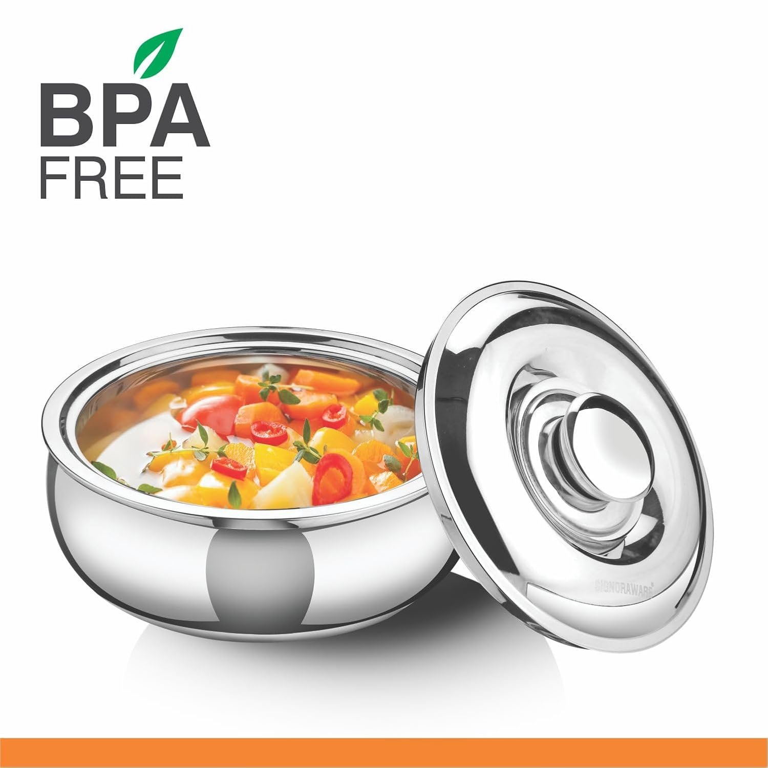 Signoraware Casserole Serving Bowl Container with Coaster, Insulated Stainless Steel with Insulated Steel Lid | Stainless Steel Casserole (1000ml) - Image 10