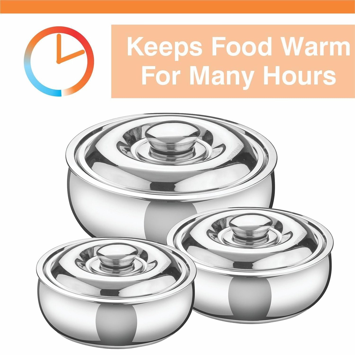 Signoraware Casserole Serving Bowl Container with Coaster Set - 3 Piece Insulated Hot Pot Set (1000ml, 1500ml & 2100ml) - Image 7