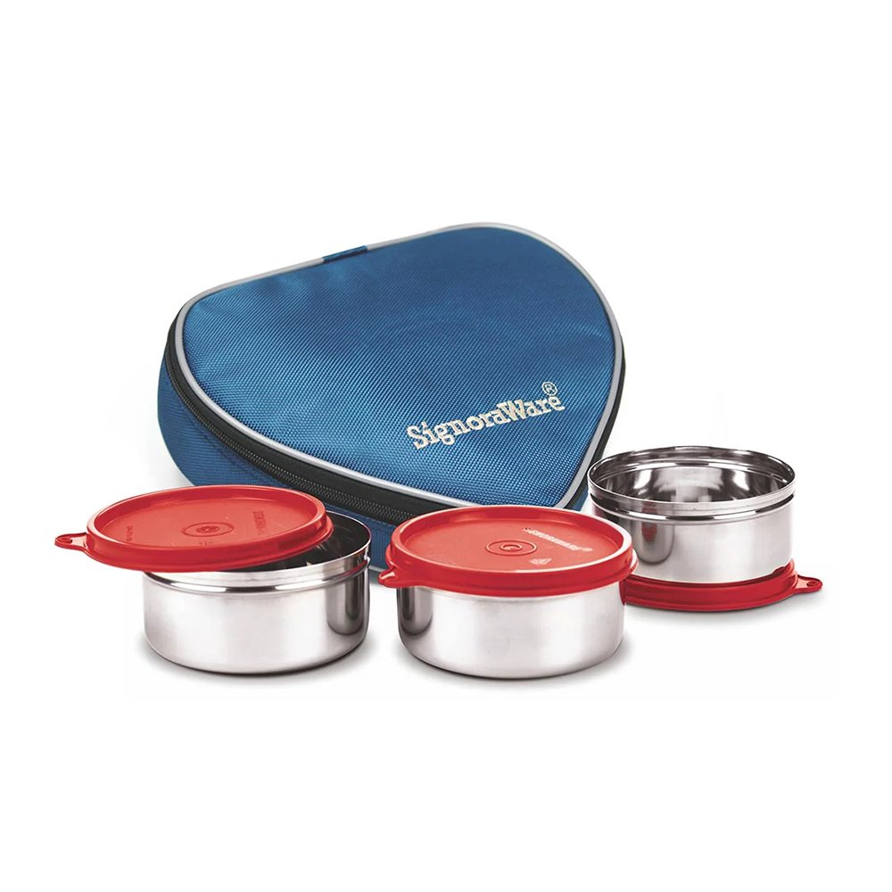 Signoraware Sleek Steel Lunch Box