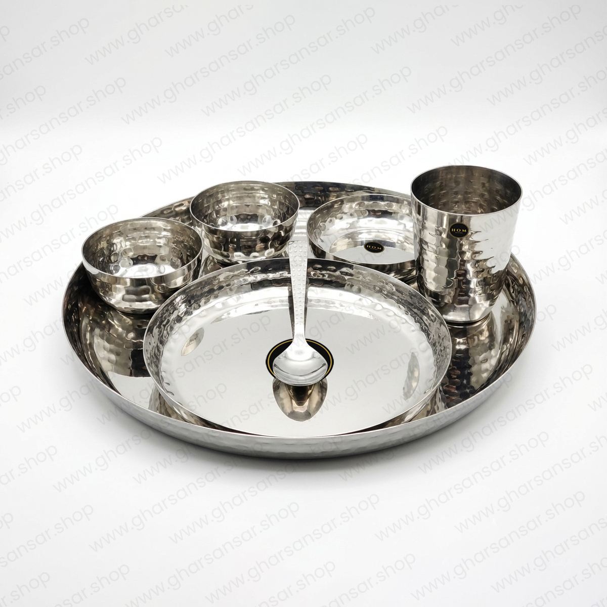 Stainless Steel 42Pcs Hammered Dinner Set