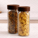 Square Borosilicate Glass Storage Jar Tall 800ml