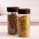 Square Borosilicate Glass Storage Jar Tall 600ml