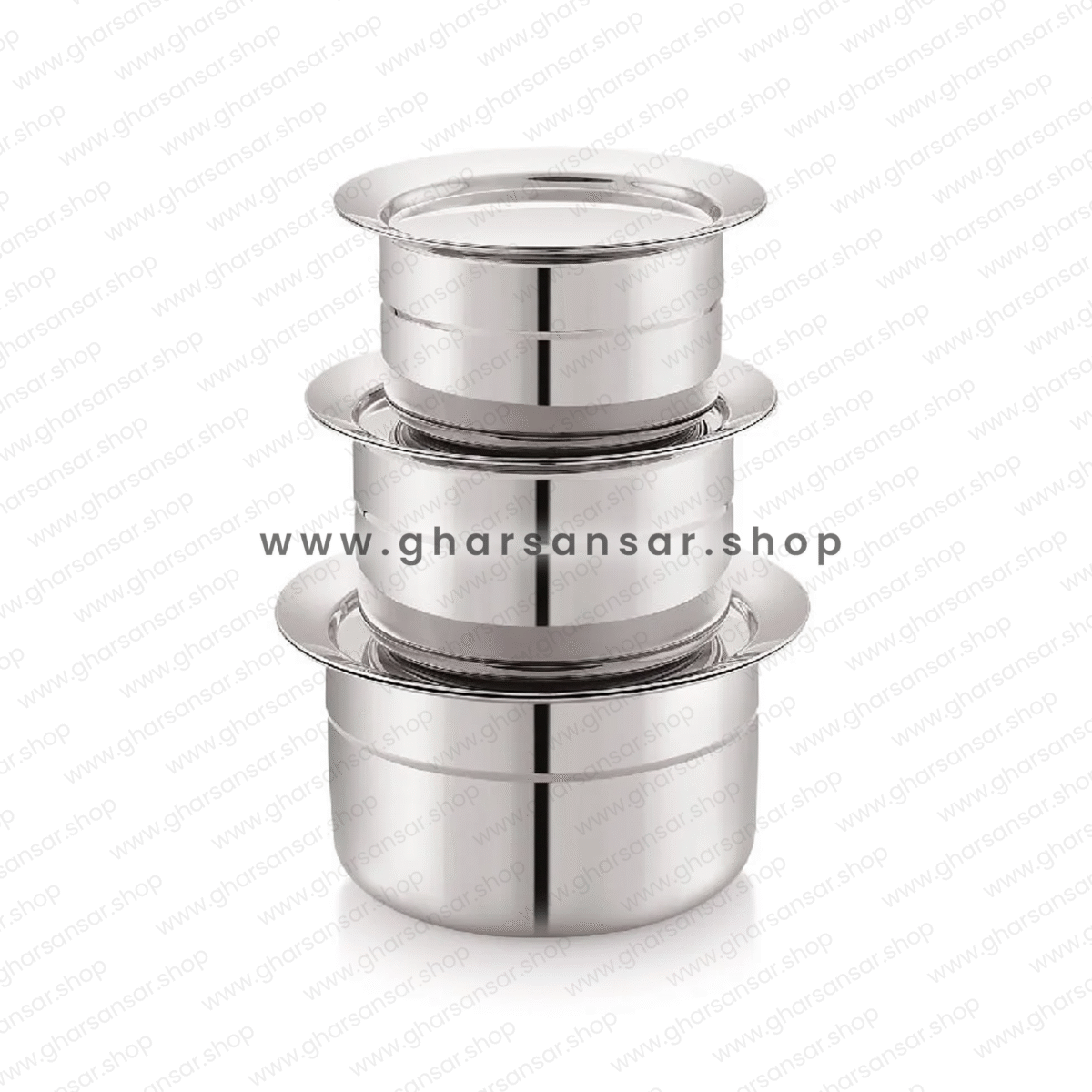 Mukti stainless steel multipurpose pan set of 3