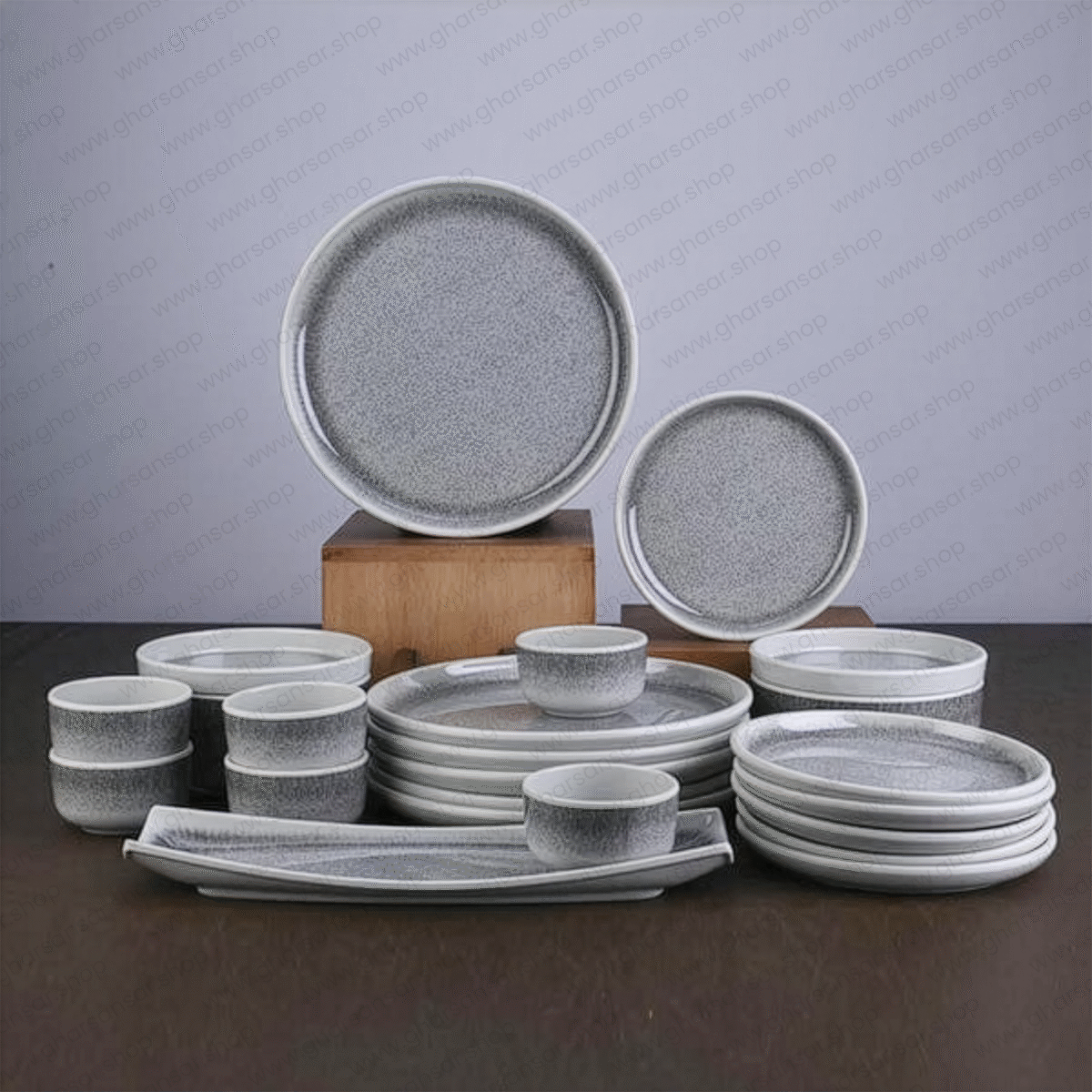 Servewell Dome Forwarding Dinner Set Grey Color