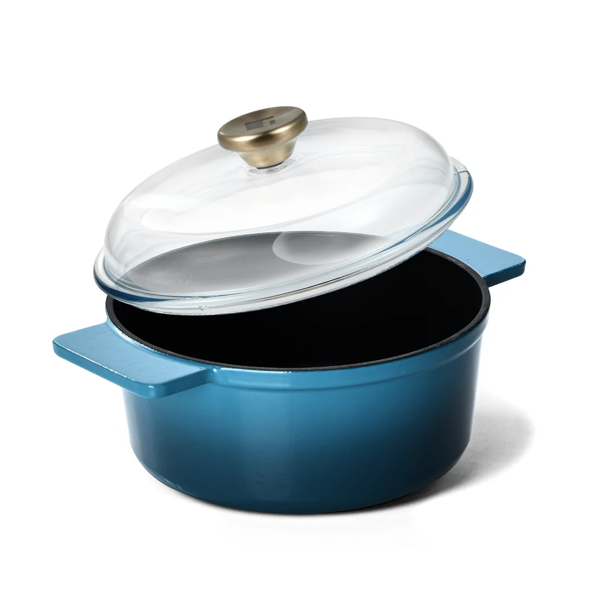 Excalibur Light Cast Iron Casserole with Lid - Blue