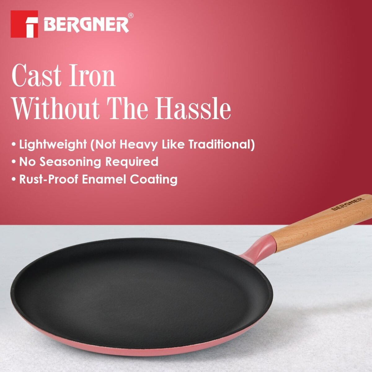 Excalibur Light Cast Iron Dosa Tawa - Induction Bottom
