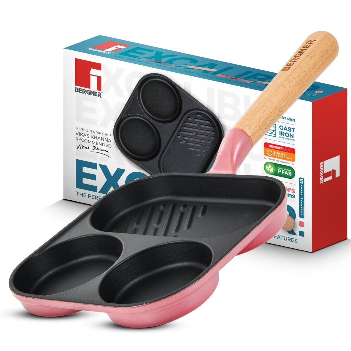 Excalibur Light Cast Iron 18cm Breakfast Pan - Induction Bottom