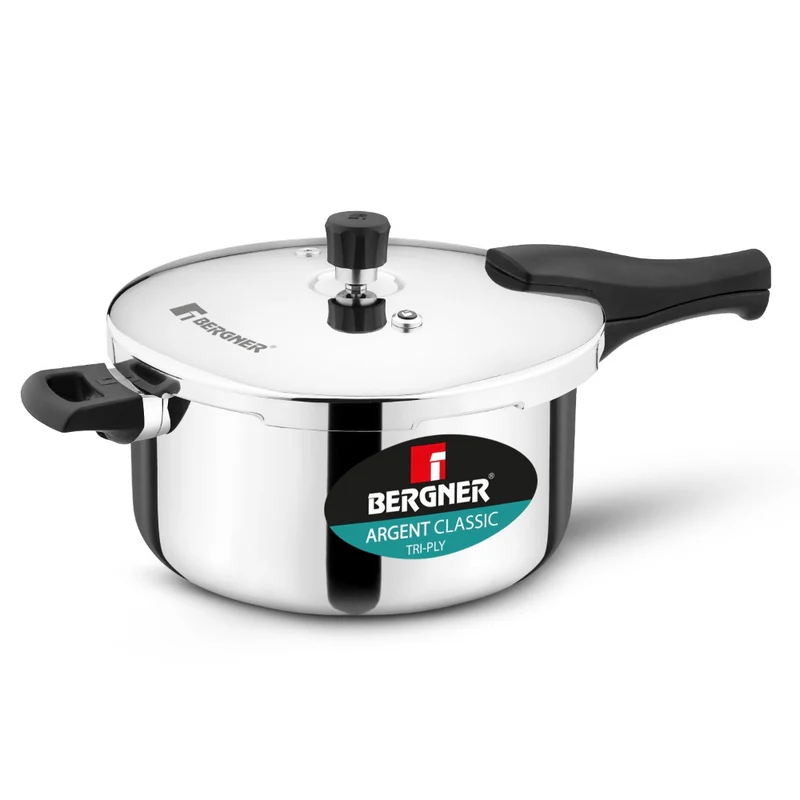 Bergner Argent Classic Triply Pressure Cooker 6.5L | Heavy Duty Cooker
