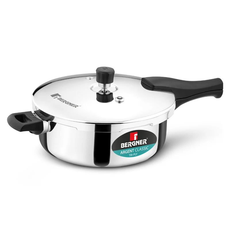 Bergner Argent Classic Triply Pressure Pan 5L | Induction Pressure Pan