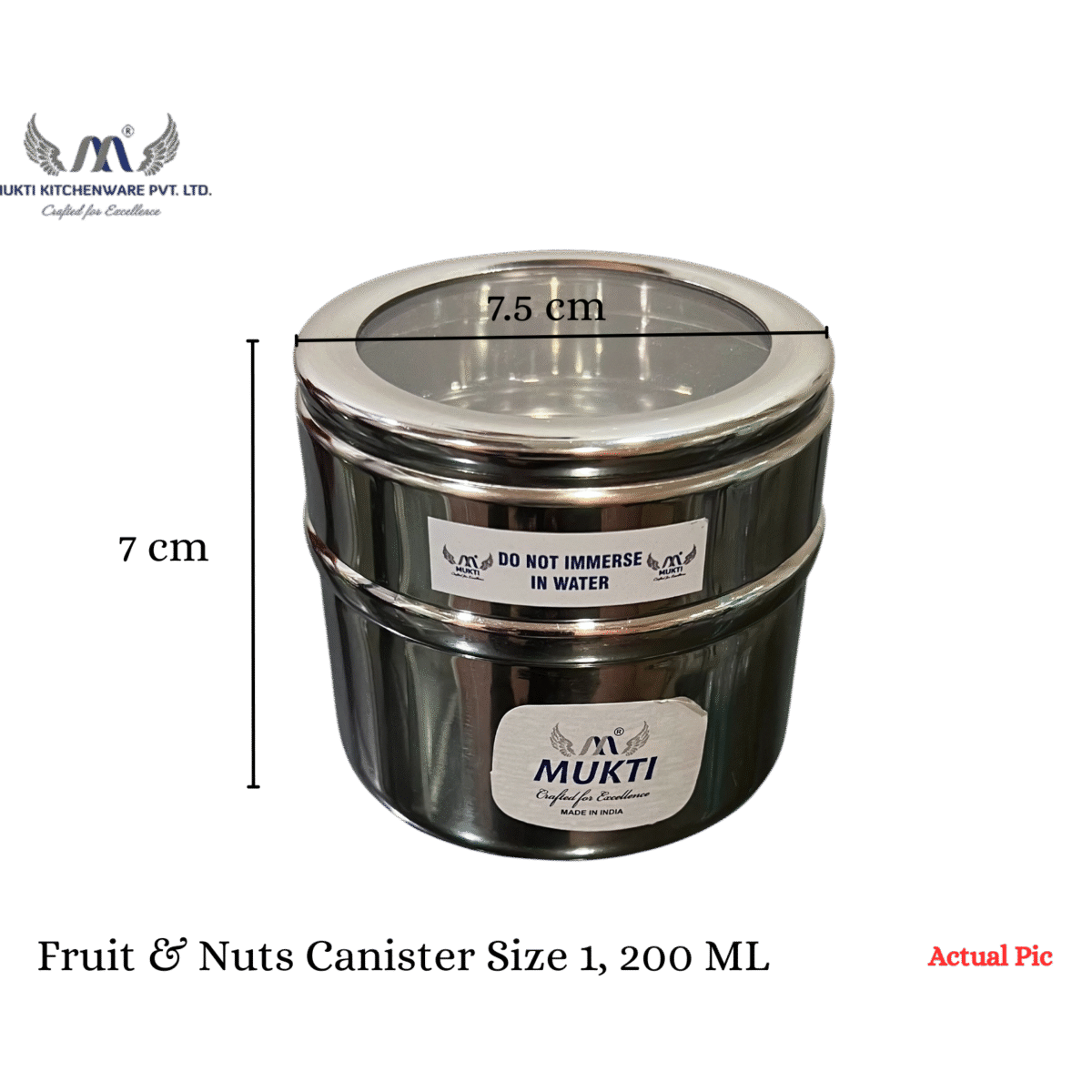 MUKTI Stainless Steel Premium Fruit & Nuts Food Storage Canister