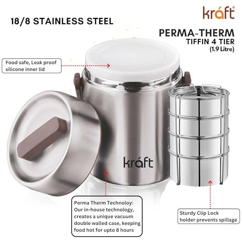 Kraft Perma Therm Stainless Steel Insulated Lunch Box - Image 3
