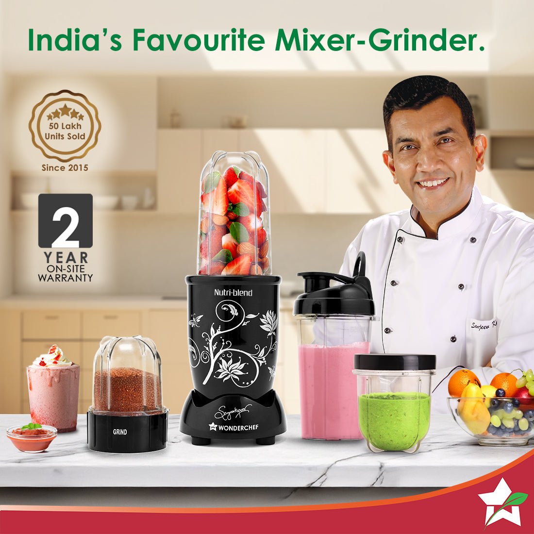 Wonderchef Nutri-blend 500W Mixer Grinder - Image 2