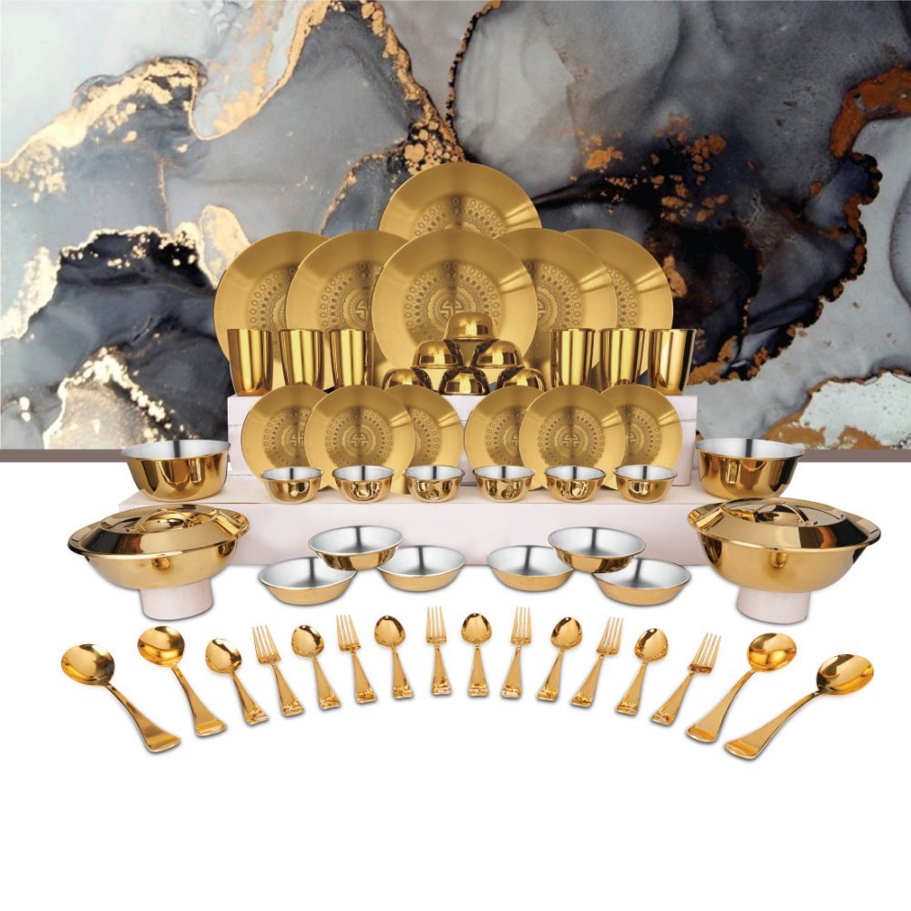 Stainless Steel 64 PCS Dinner Set (6 People) - Matt