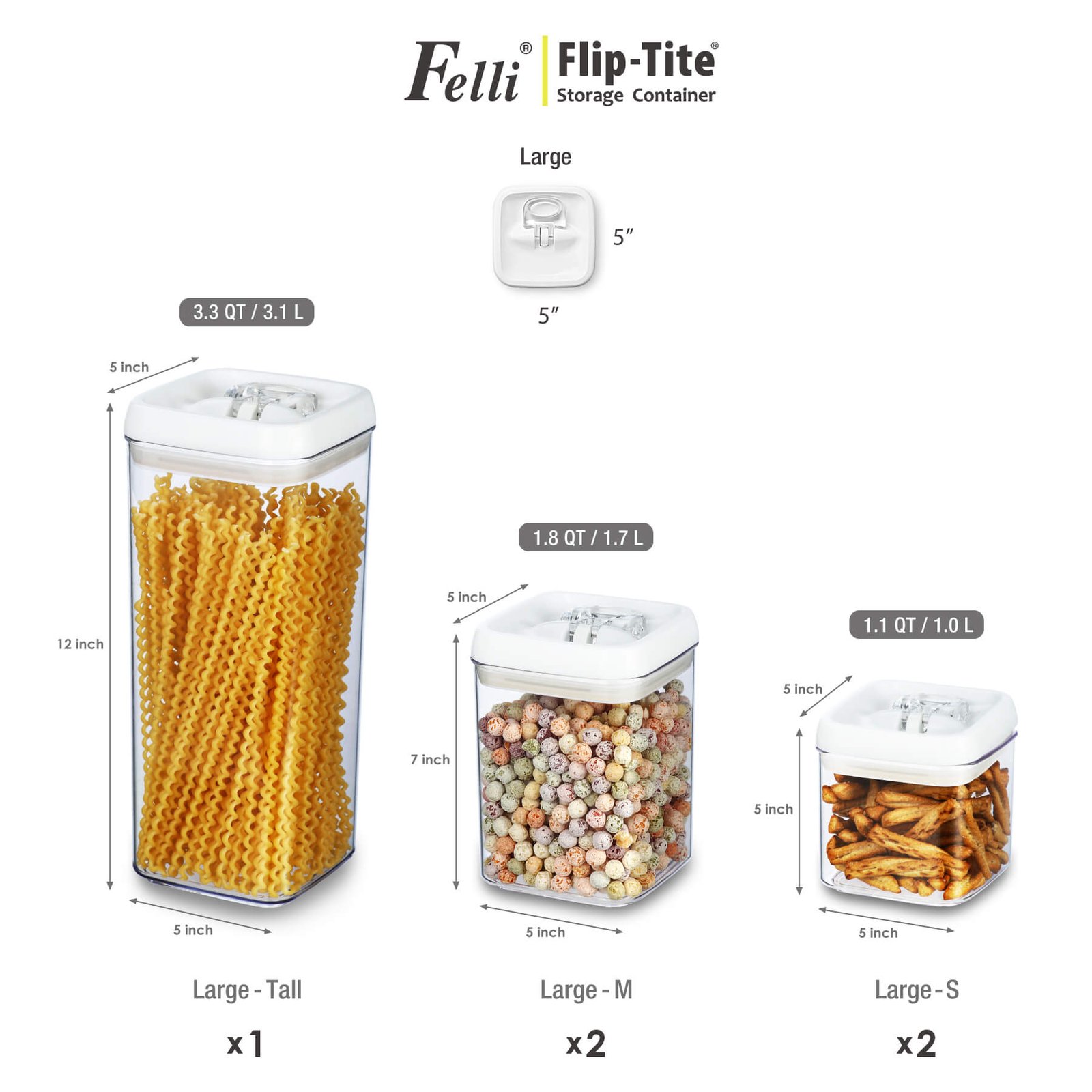 Felli Flip Tite 5" Large 5pk Variety Set - Image 4