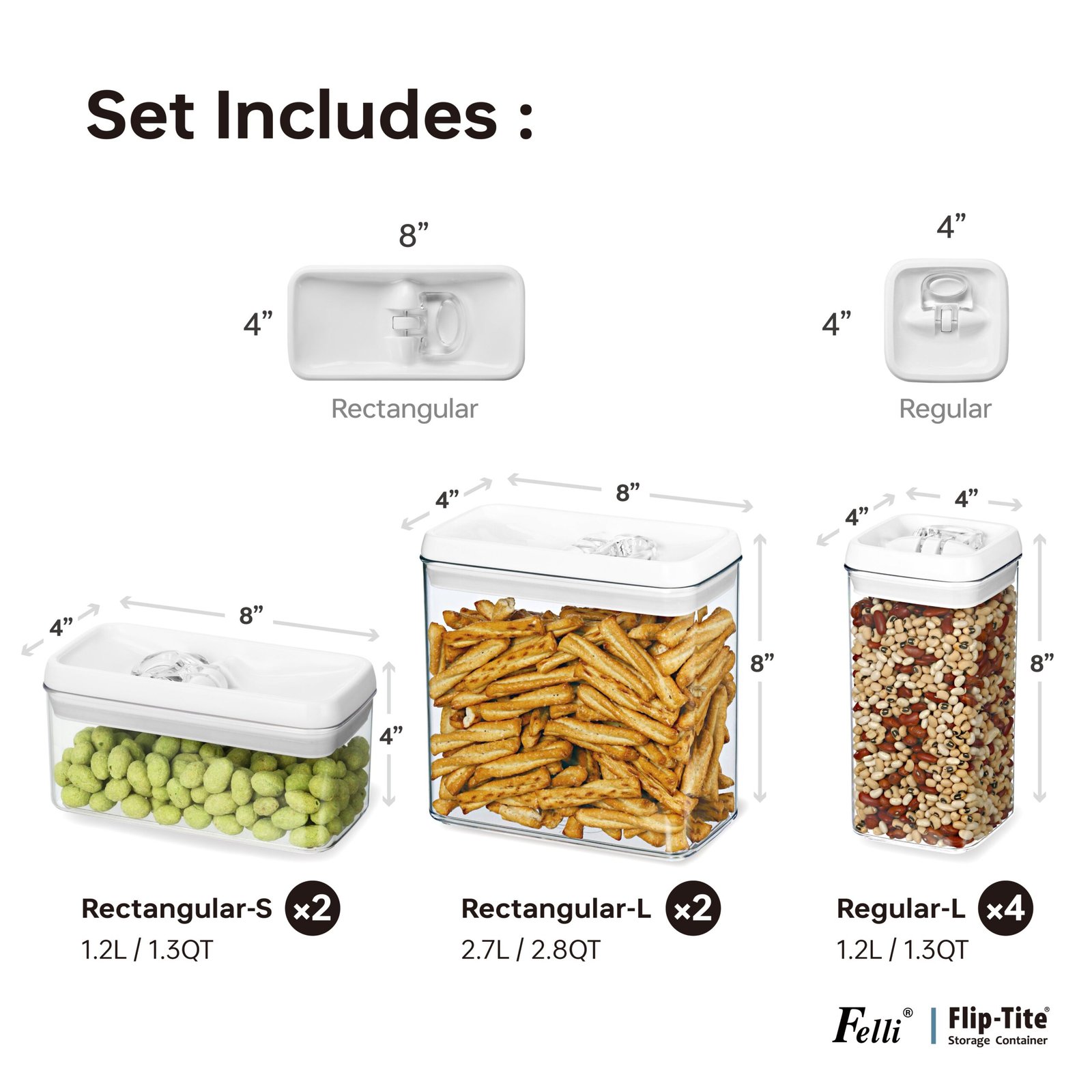 Felli Flip Tite 4" Regular 8pk Variety Set - Image 3