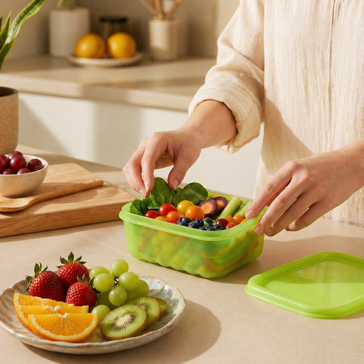Fresh Block 330ml (Set of 2) Freshness Storage Container with Moisture Control & Ethylene Absorption
