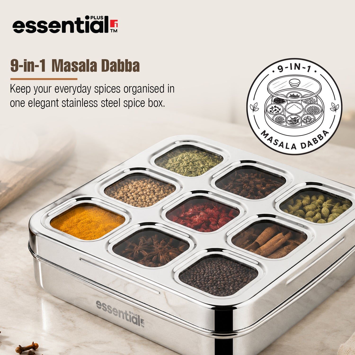 Essential Plus Stainless Steel Masala Dabba - Image 16