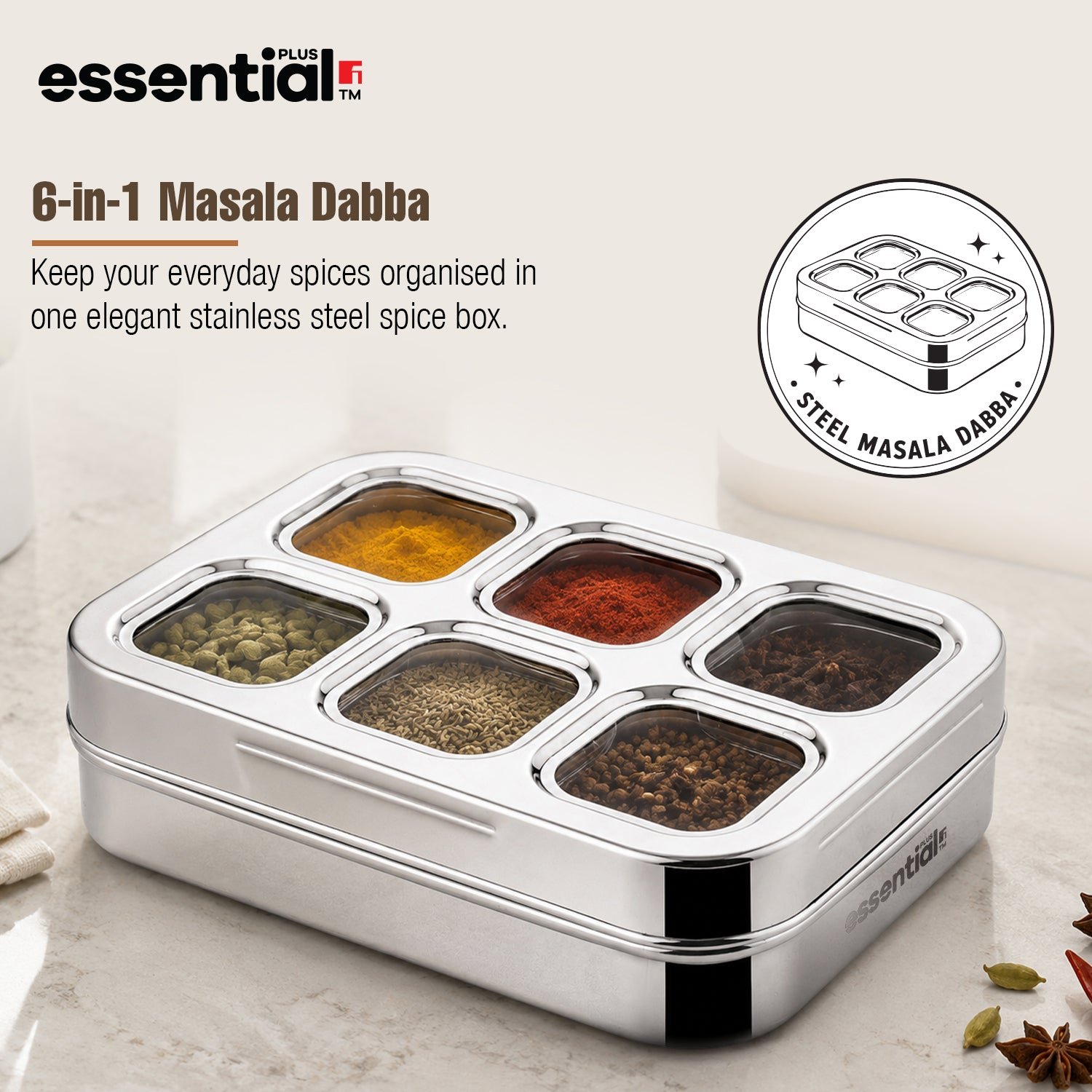 Essential Plus Stainless Steel Masala Dabba - Image 7