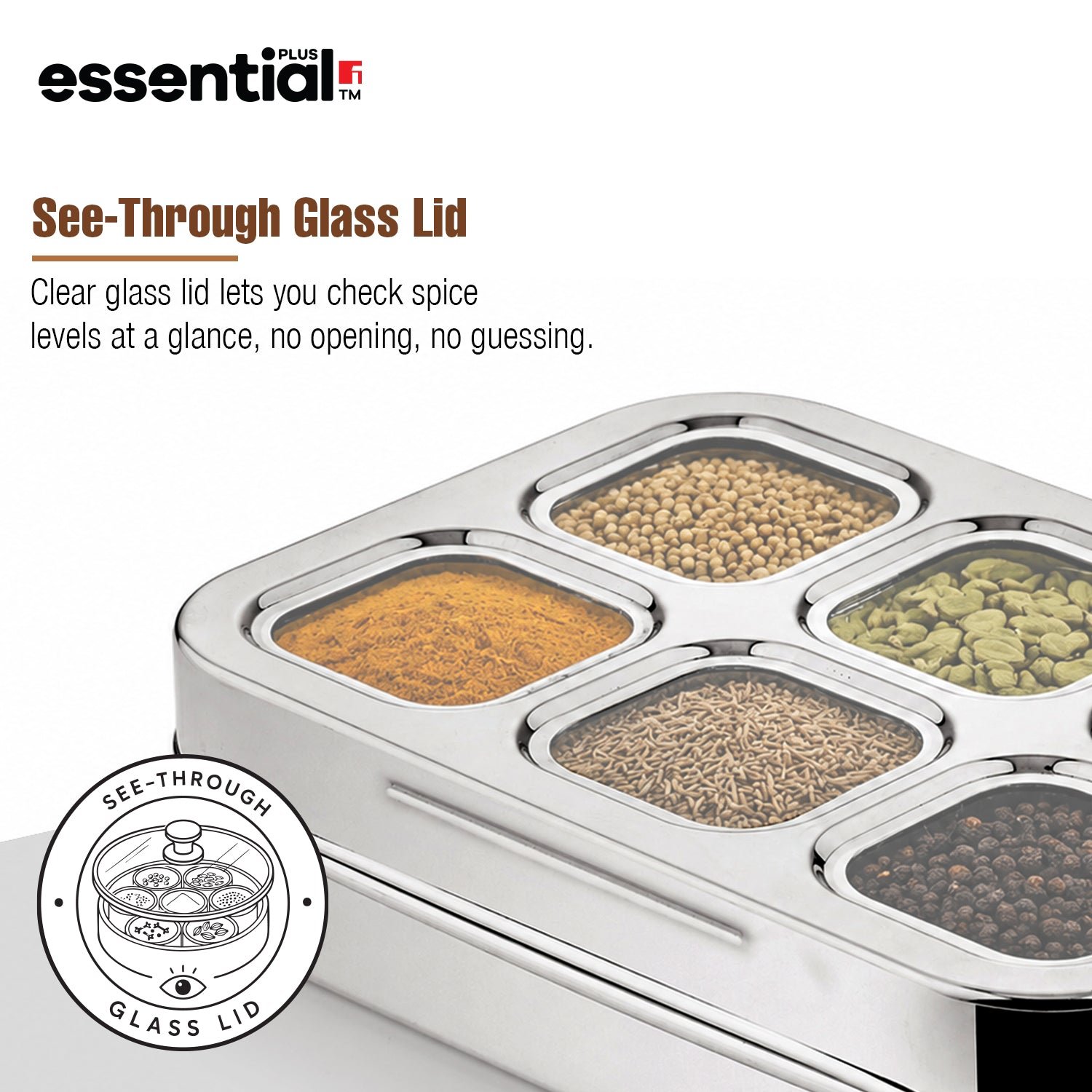 Essential Plus Stainless Steel Masala Dabba - Image 5