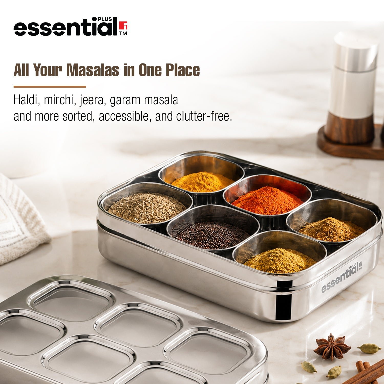 Essential Plus Stainless Steel Masala Dabba - Image 4