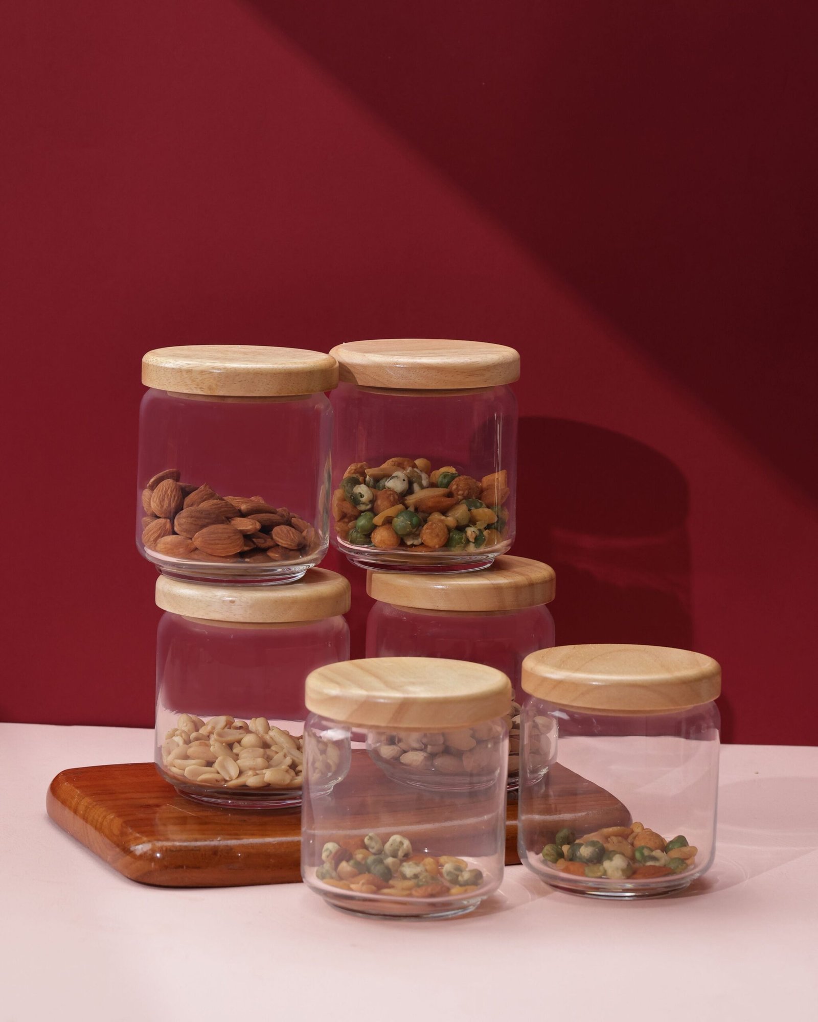 Pop Jars with Wooden Lid, 500ml (Set of 6) - Image 2