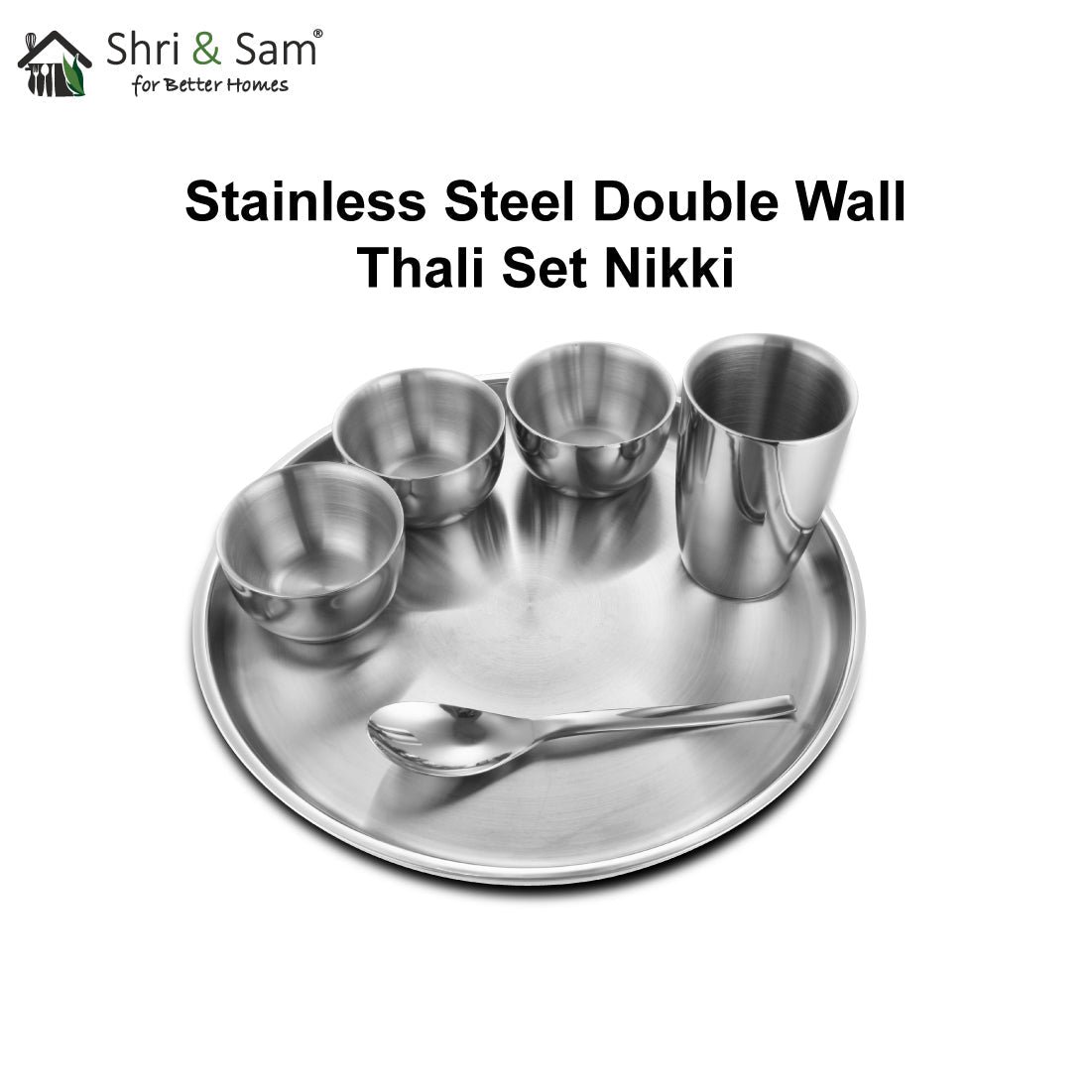 Stainless Steel Double Wall Thali Set Nikki - Image 2