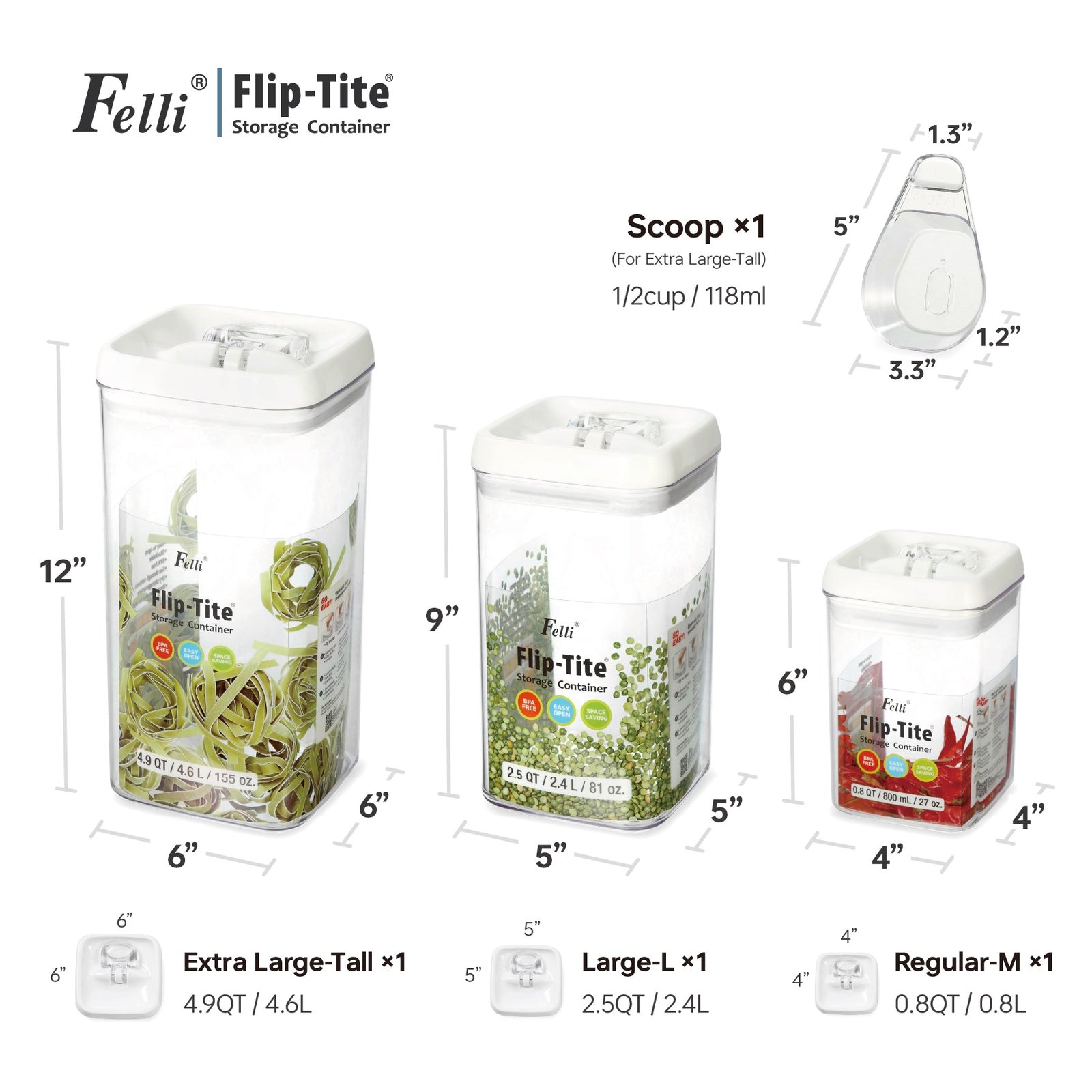 Flip Tite 6" XL Nest-L 3pk Scoop Set - Image 6