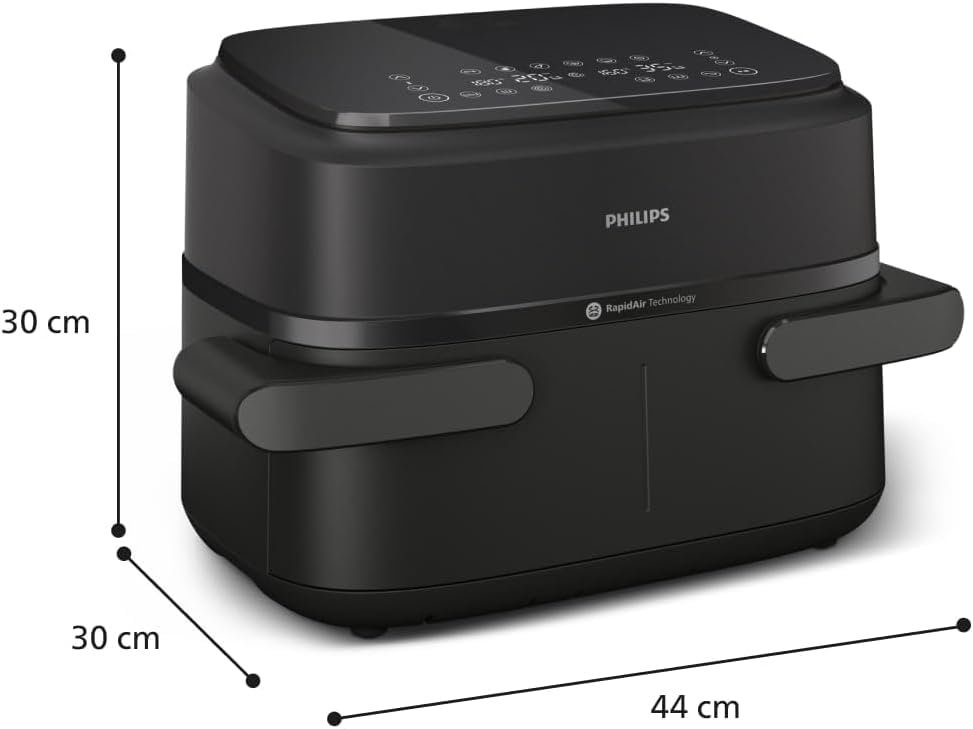 Philips 1000 Series Airfryer Double Drawer with Removable Divider - 7.1L, RapidAir Technology, 10 Cooking Modes, 90% Less Fat, Compact Design, HomeID Application (NA154/00) - Image 7
