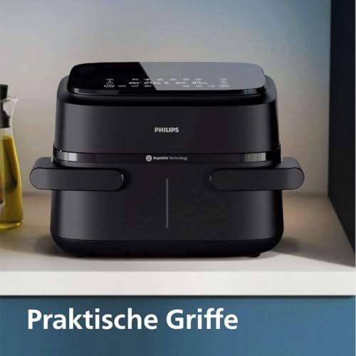 Philips 1000 Series Airfryer Double Drawer with Removable Divider - 7.1L, RapidAir Technology, 10 Cooking Modes, 90% Less Fat, Compact Design, HomeID Application (NA154/00) - Image 3