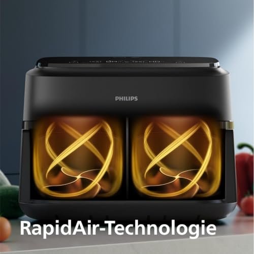 Philips 1000 Series Airfryer Double Drawer with Removable Divider - 7.1L, RapidAir Technology, 10 Cooking Modes, 90% Less Fat, Compact Design, HomeID Application (NA154/00) - Image 5