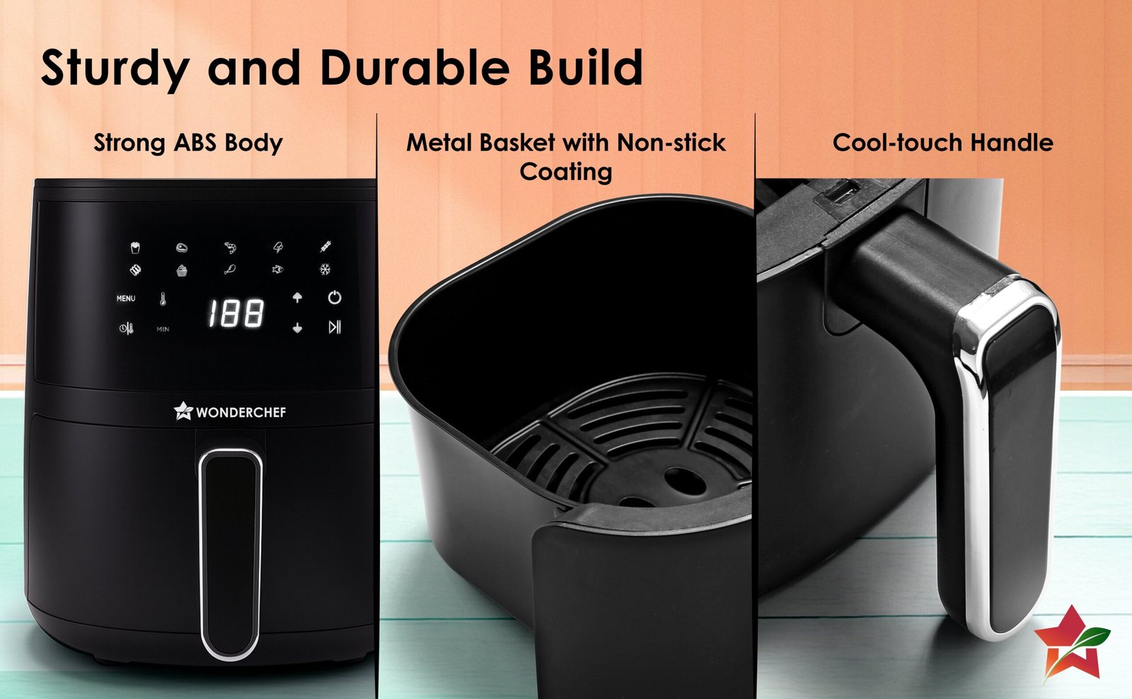 Neo Pro 4.5L Digital Air Fryer | 1300W | 10 Preset Menus | 90% less fat | Rapid Air 360° Circulation Technology | Temperature & Timer Control | Cool Touch Handle | Black | 2-Year Warranty - Image 12