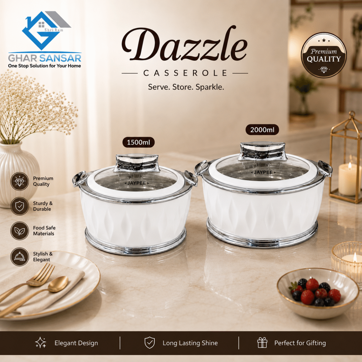 Dazzele Casserole Combo 1500 ml + 2000 ml