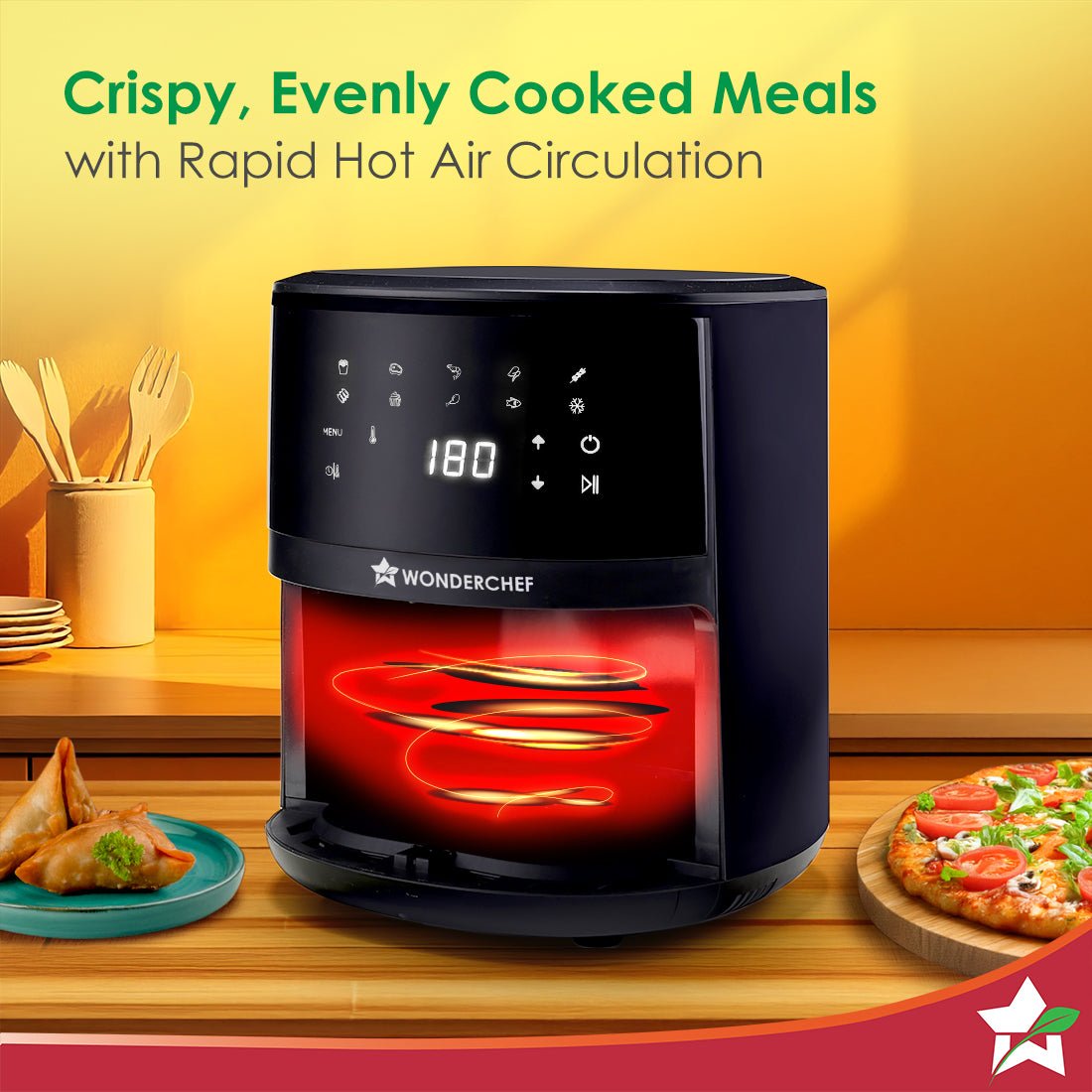 Neo Pro 4.5L Digital Air Fryer | 1300W | 10 Preset Menus | 90% less fat | Rapid Air 360° Circulation Technology | Temperature & Timer Control | Cool Touch Handle | Black | 2-Year Warranty - Image 4