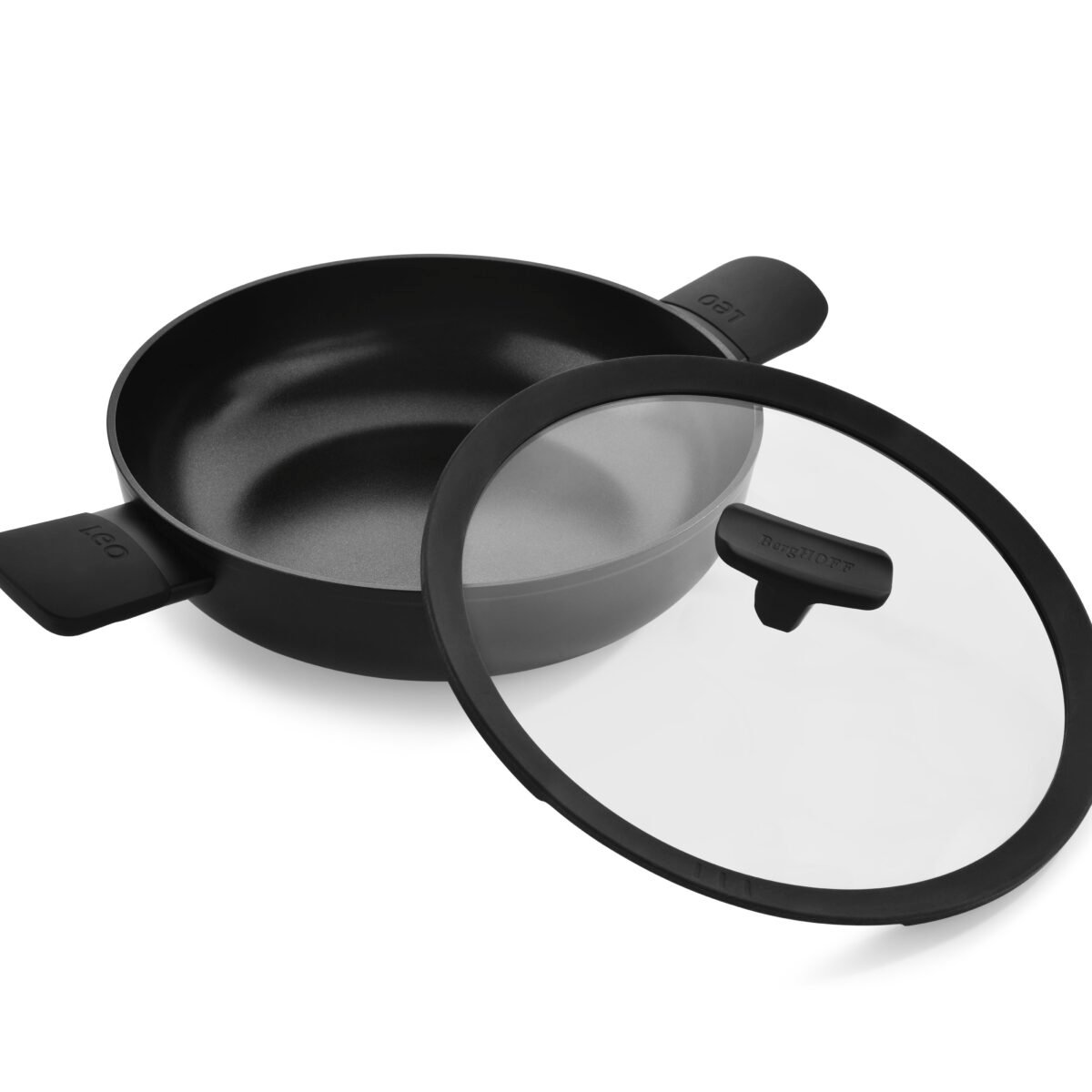 BergHOFF Balance Ceramic Non-Stick Kadhai with Glass Lid | Induction & Gas