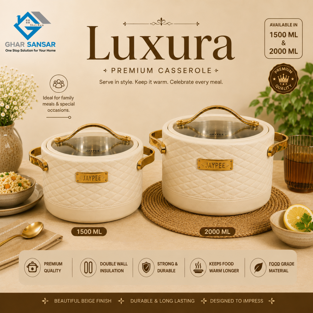 Luxura Casserole Combo 1500 ml + 2000 ml