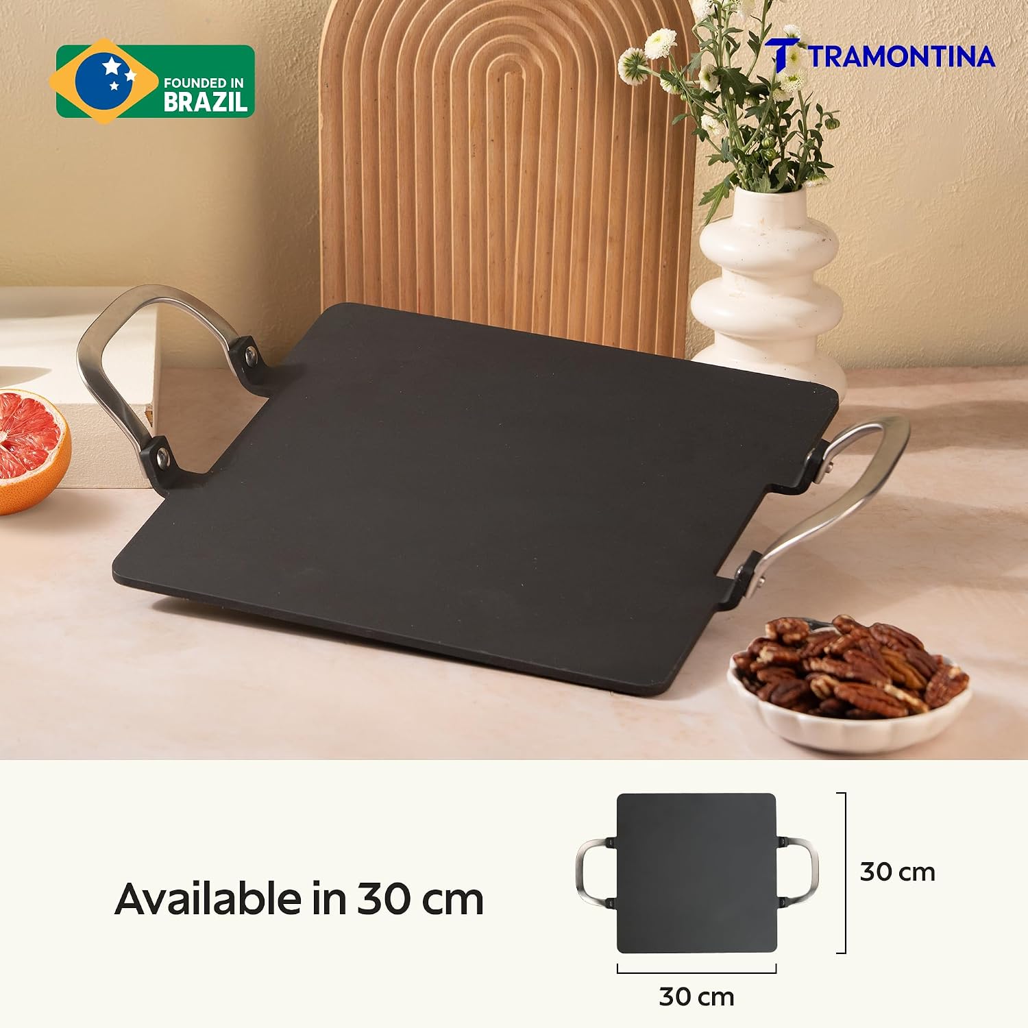 TRAMONTINA Heritage Iron Pathri Tawa 30 cm | Black - Image 5