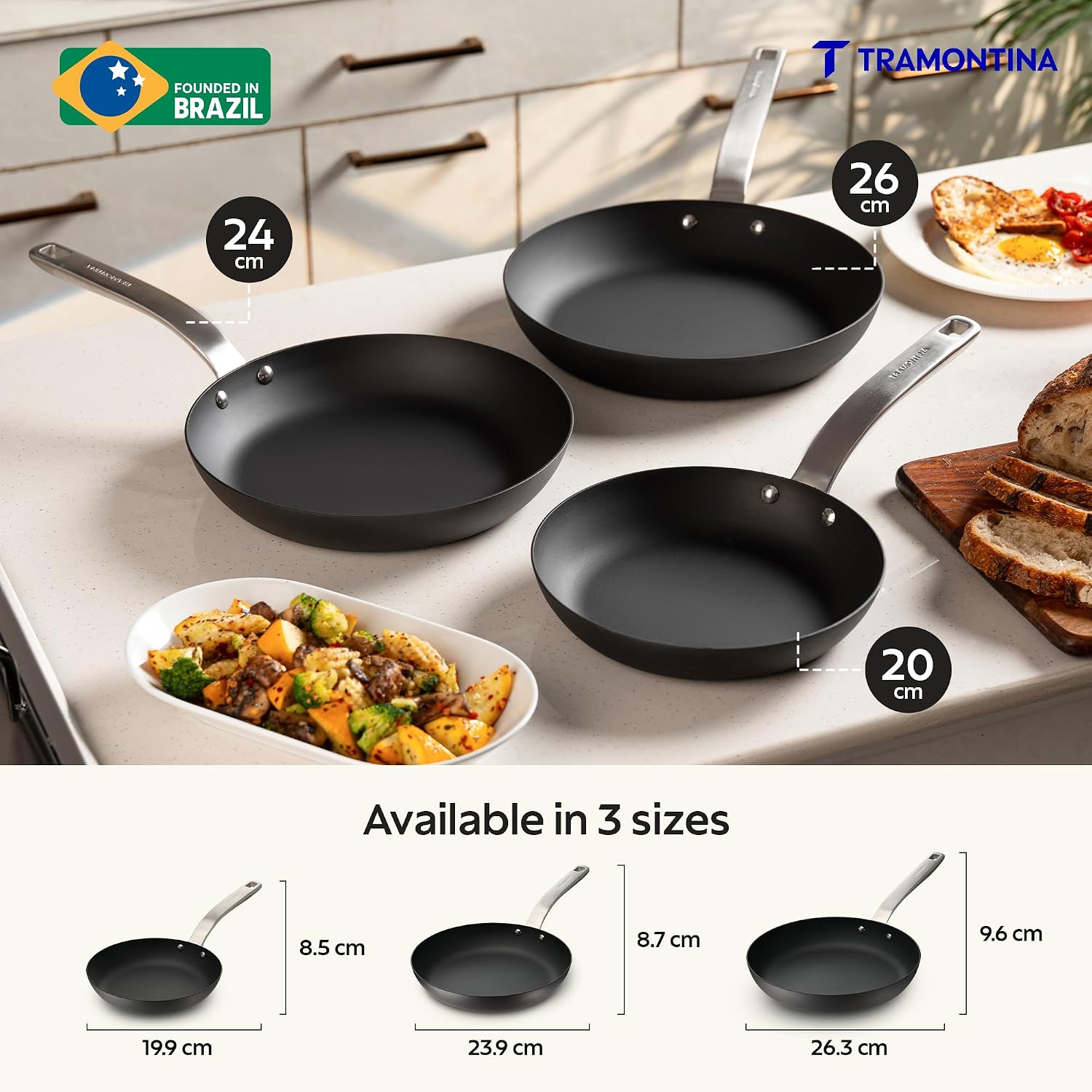 TRAMONTINA Heritage Iron Fry Pan 24 cm | Black - Image 7
