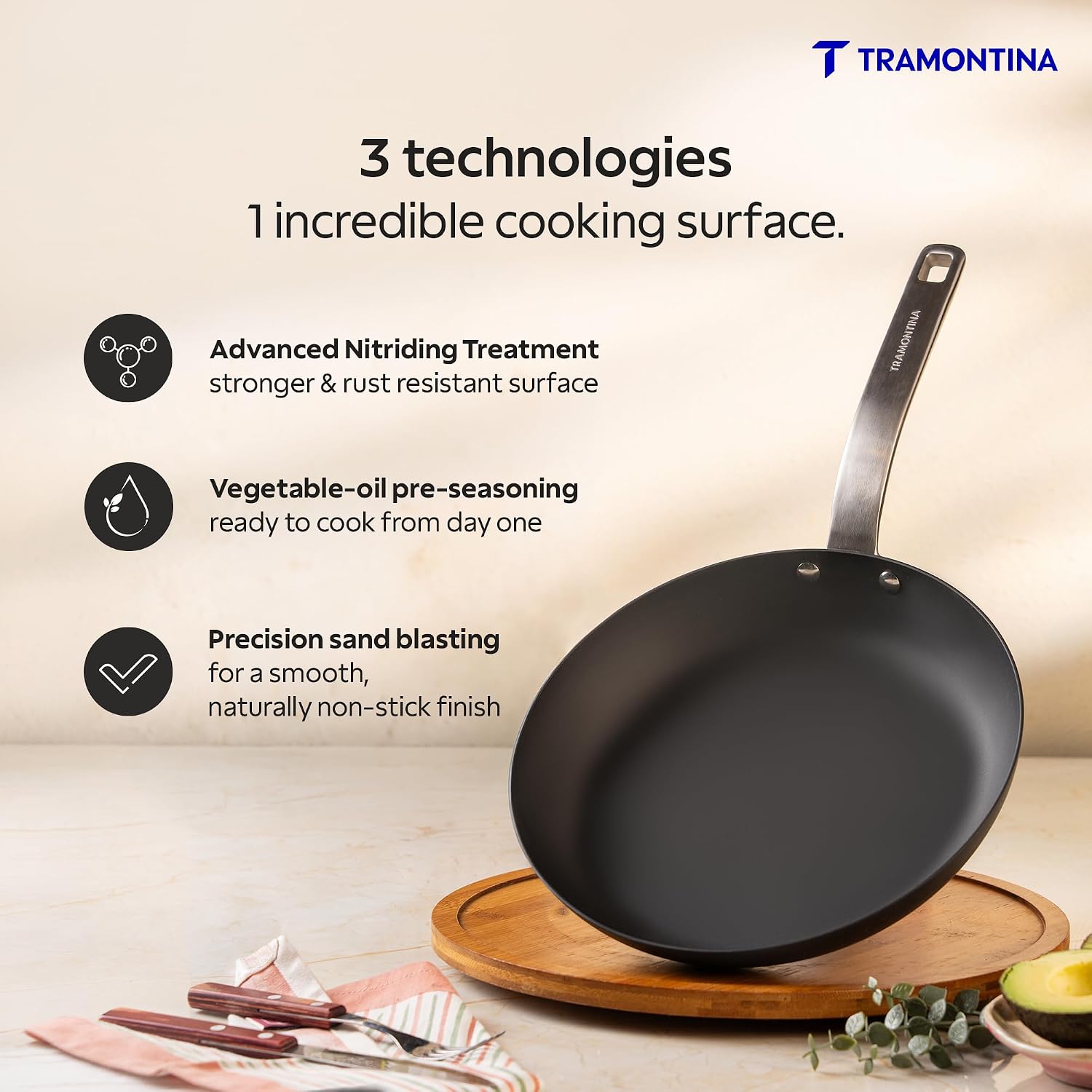 TRAMONTINA Heritage Iron Fry Pan 24 cm | Black - Image 2