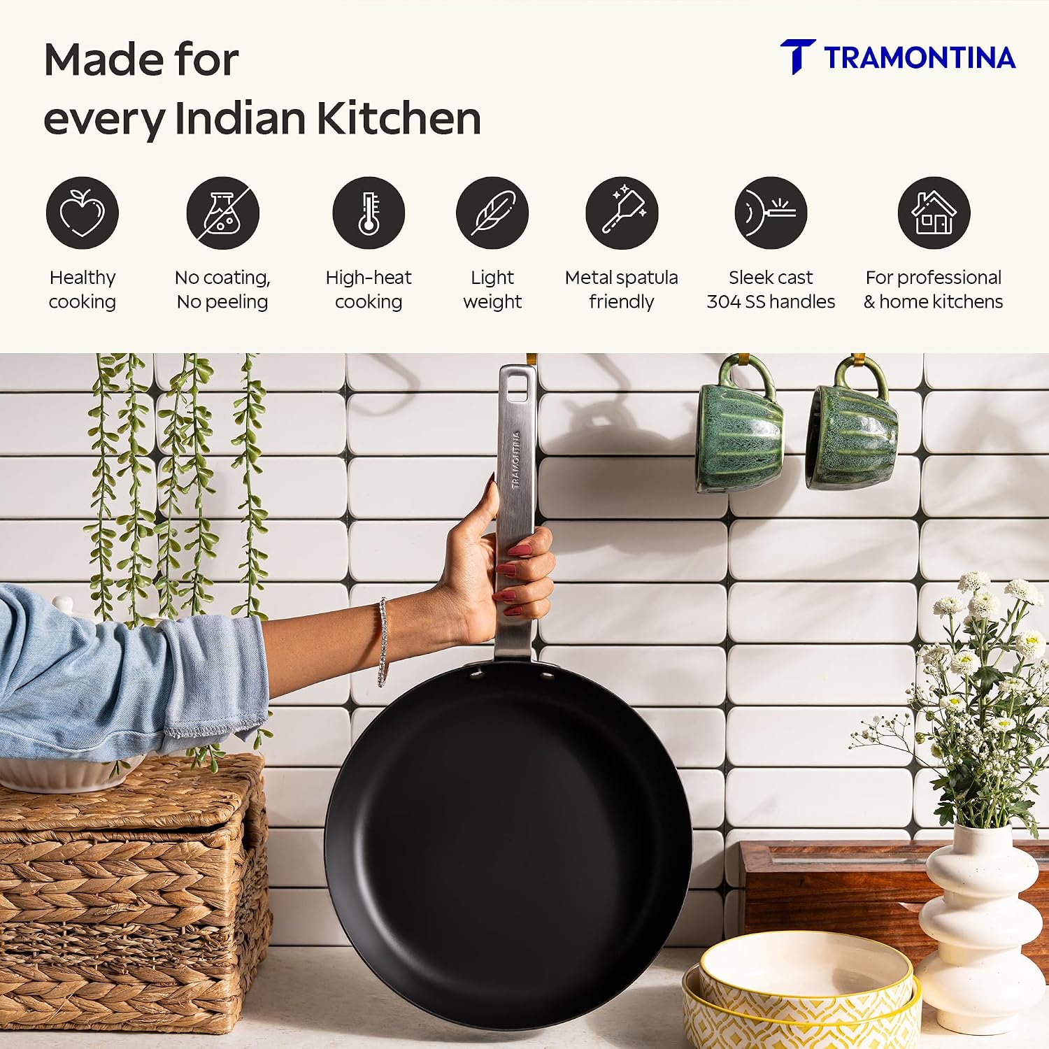 TRAMONTINA Heritage Iron Fry Pan 24 cm | Black - Image 3