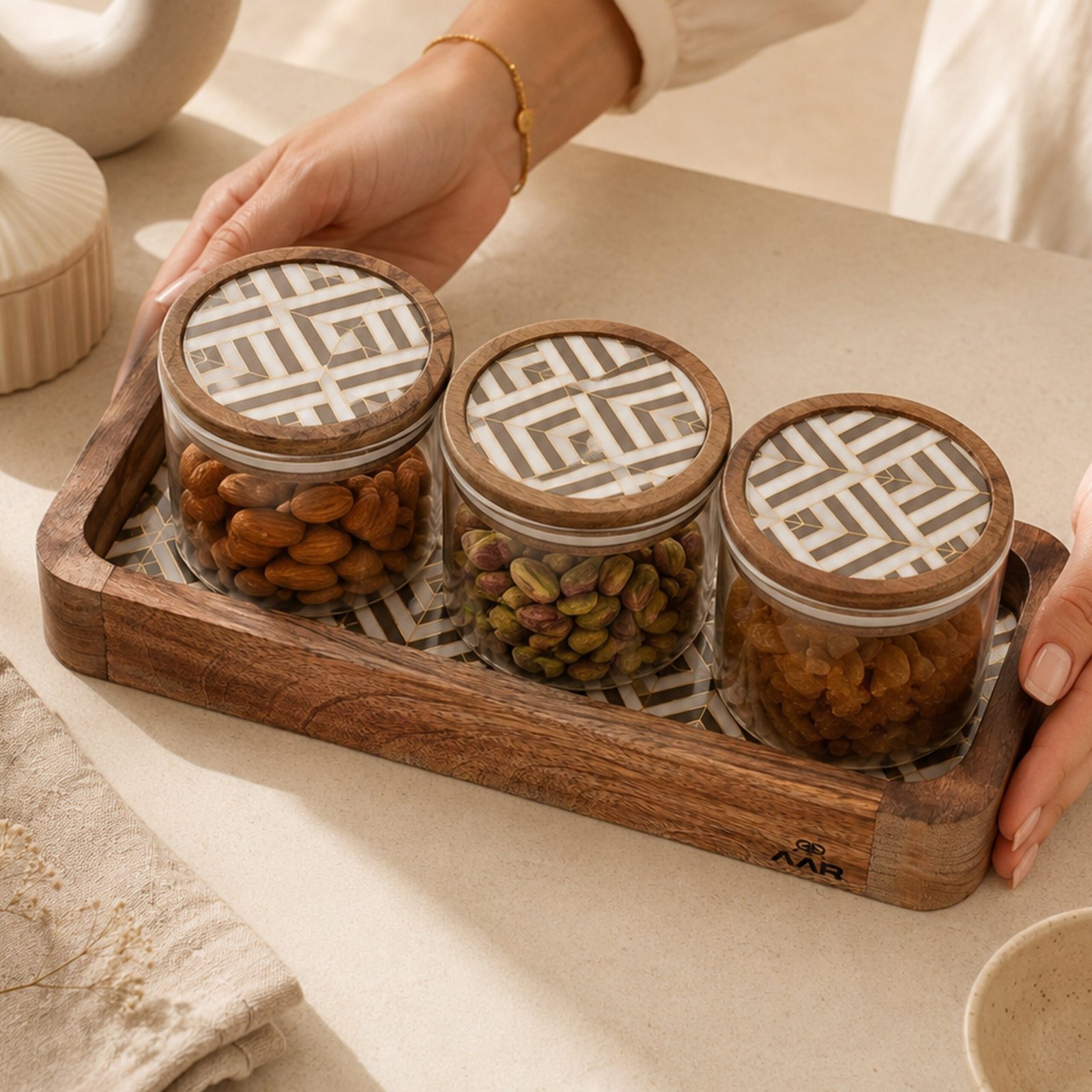 Artisian 3-Jar Dry Fruit Set – Premium Storage & Serving Collection - Image 2