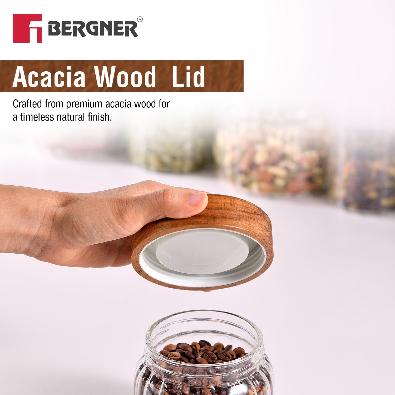 Acadia Borosiliate Stripe Design Glass Jar (580ml) - Image 6