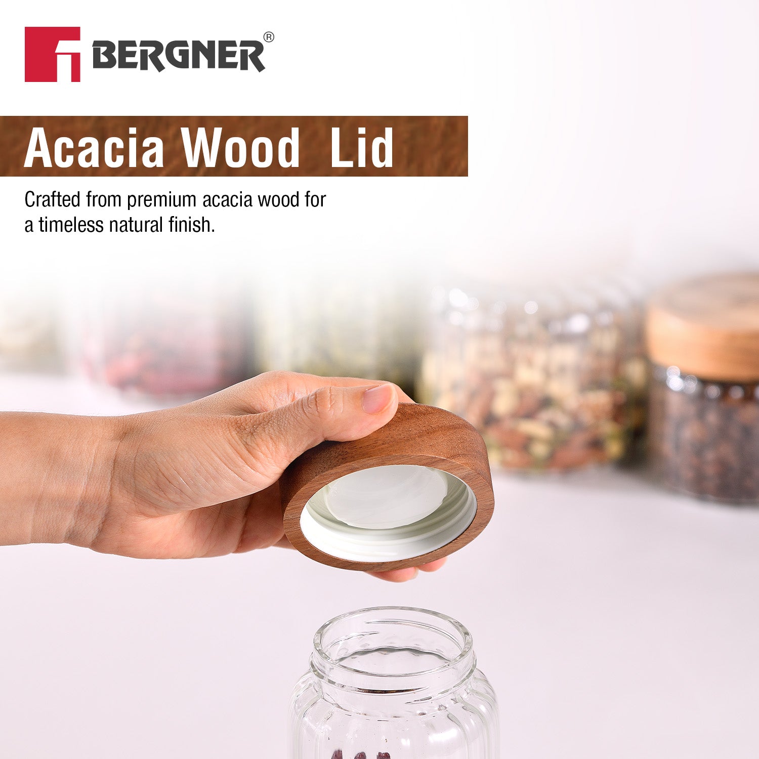 Acadia Borosiliate Stripe Design Glass Jar (550ml) - Image 6
