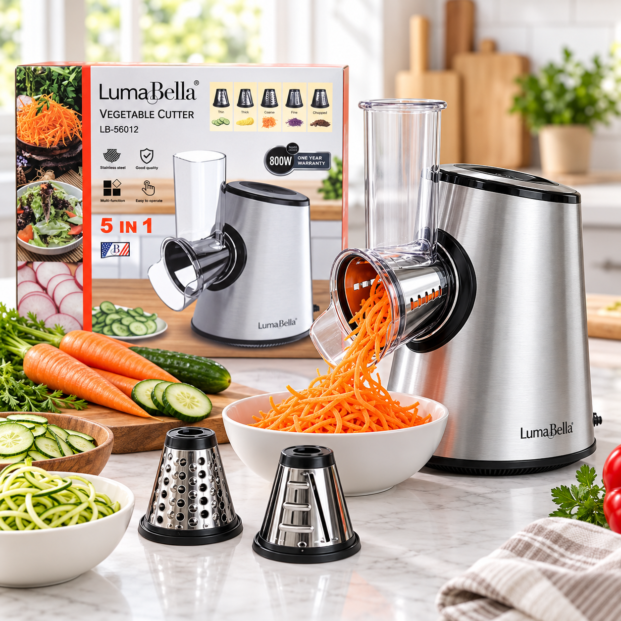 Electric Vegetable Cutter 5 in 1 - Luma Bella - Image 2