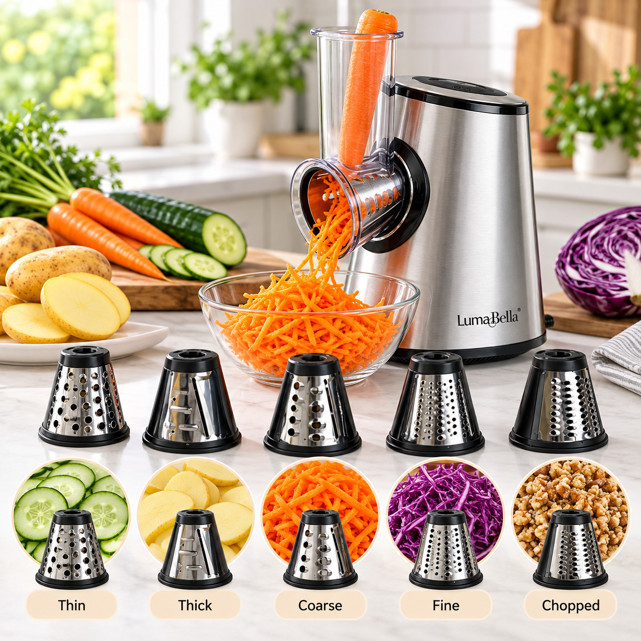Electric Vegetable Cutter 5 in 1 - Luma Bella - Image 4